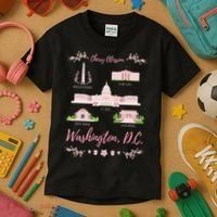 Washington Dc Cherry Blossom Monument Kids T-Shirt thumb 3