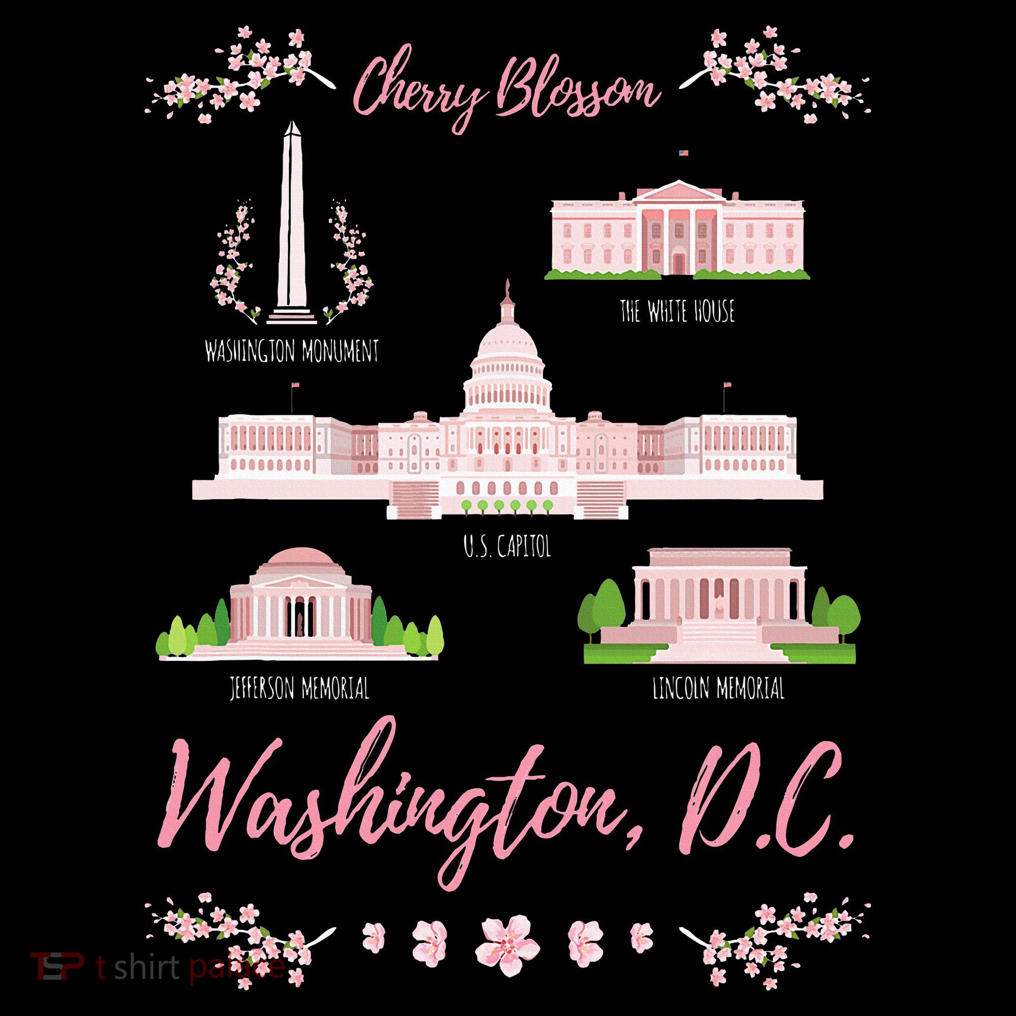Washington Dc Cherry Blossom Monument Tote Bag