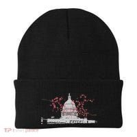 Washington Dc Capitol Hill Usa Souvenir Cherry Blossoms Gift Beanie thumb 0