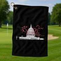 Washington Dc Capitol Hill Usa Souvenir Cherry Blossoms Gift Golf Towel thumb 1