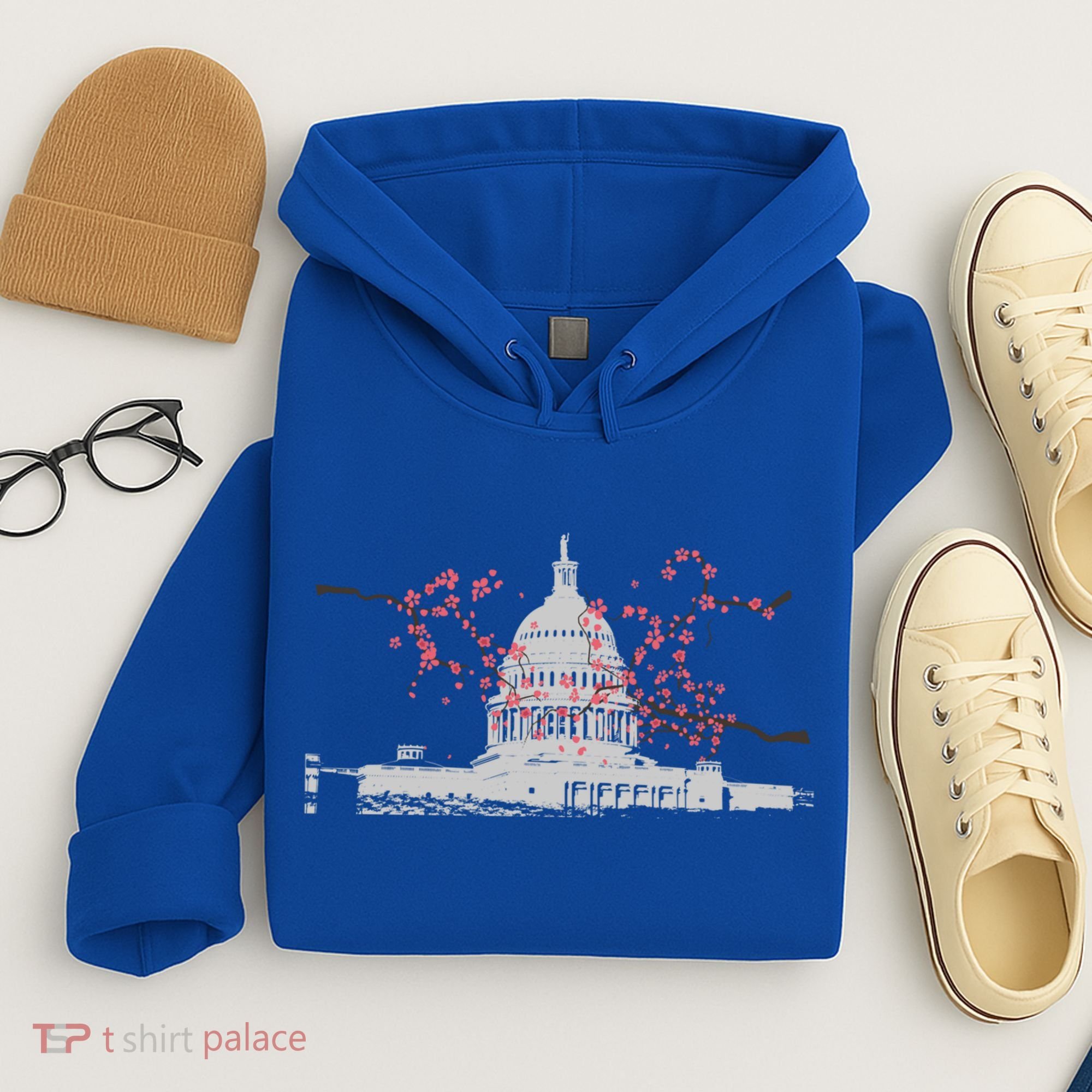 Washington Dc Capitol Hill Usa Souvenir Cherry Blossoms Gift Hoodie