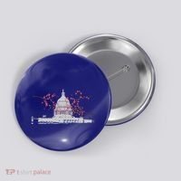 Washington Dc Capitol Hill Usa Souvenir Cherry Blossoms Gift Button thumb 0
