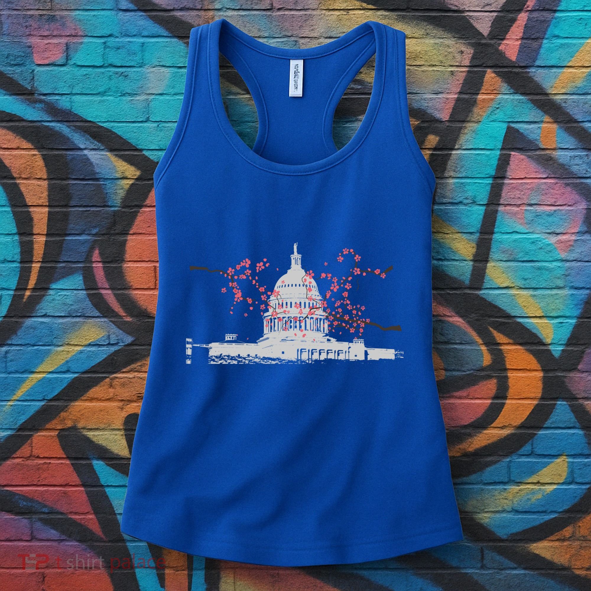 Washington Dc Capitol Hill Usa Souvenir Cherry Blossoms Gift Women's Tank Top