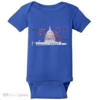 Washington Dc Capitol Hill Usa Souvenir Cherry Blossoms Gift Baby Bodysuit thumb 0