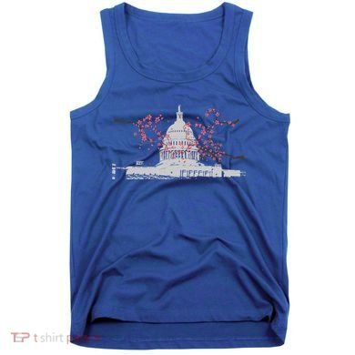 Washington Dc Capitol Hill Usa Souvenir Cherry Blossoms Gift Tank Top