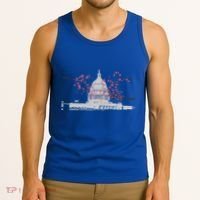 Washington Dc Capitol Hill Usa Souvenir Cherry Blossoms Gift Tank Top thumb 3