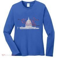 Washington Dc Capitol Hill Usa Souvenir Cherry Blossoms Gift Women's Long Sleeve Shirt thumb 0