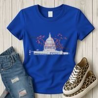 Washington Dc Capitol Hill Usa Souvenir Cherry Blossoms Gift Women's T-Shirt thumb 3