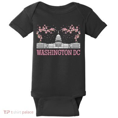 Washington Dc Cherry Blossom Monument Baby Bodysuit