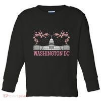 Washington Dc Cherry Blossom Monument Toddler Long Sleeve Shirt thumb 0