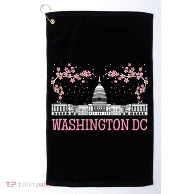 Washington Dc Cherry Blossom Monument Golf Towel