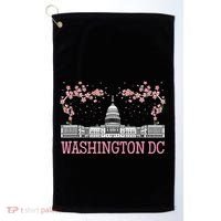 Washington Dc Cherry Blossom Monument Golf Towel thumb 0