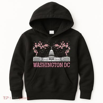 Washington Dc Cherry Blossom Monument Kids Hoodie