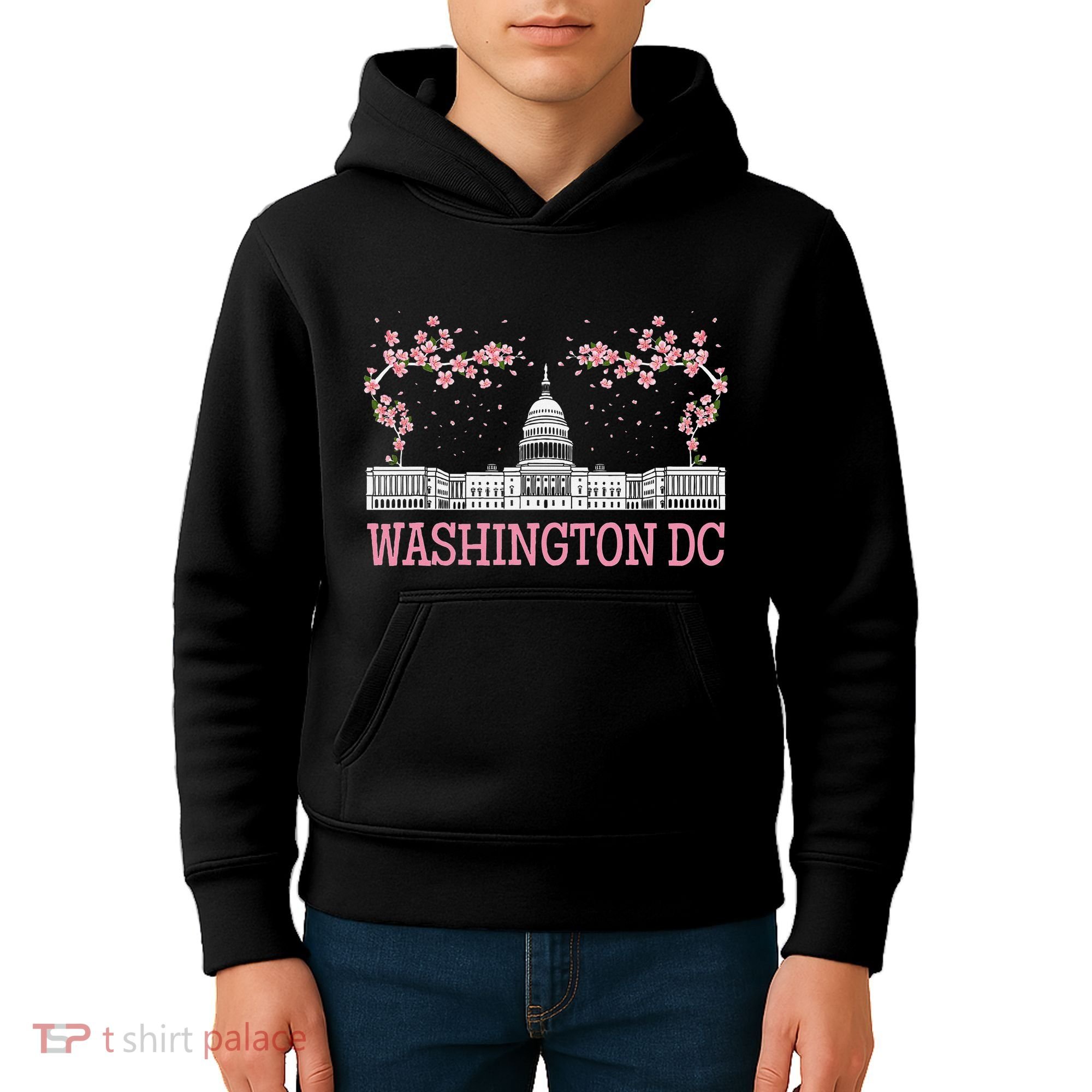 Washington Dc Cherry Blossom Monument Kids Hoodie