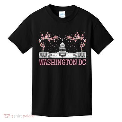 Washington Dc Cherry Blossom Monument Kids T-Shirt