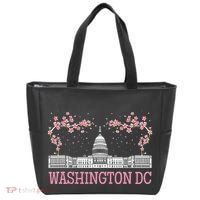 Washington Dc Cherry Blossom Monument Tote Bag thumb 0