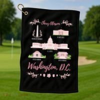 Washington Dc Cherry Blossom Monut Gift Golf Towel thumb 1