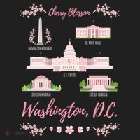 Washington Dc Cherry Blossom Monut Gift Golf Towel thumb 3