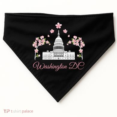 Washington Dc Cherry Blossom Gift USA-Made Doggie Bandana