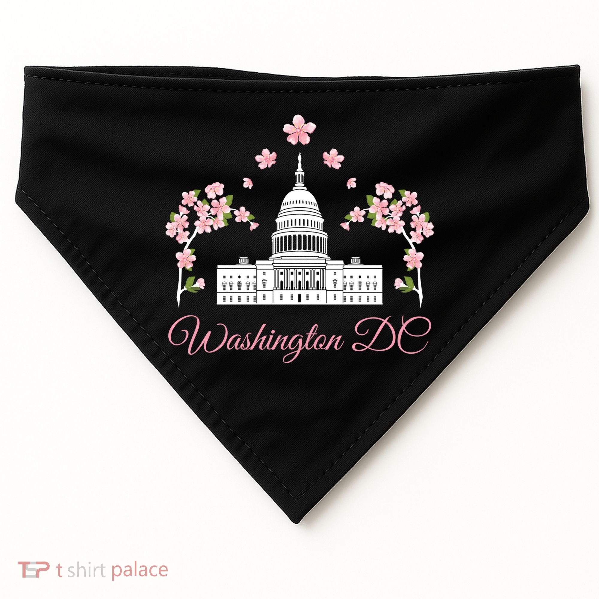 Washington Dc Cherry Blossom Gift USA-Made Doggie Bandana