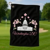 Washington Dc Cherry Blossom Gift Golf Towel thumb 1
