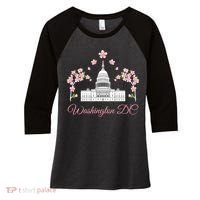 Washington Dc Cherry Blossom Gift Women's Tri-Blend 3/4-Sleeve Raglan Shirt thumb 0