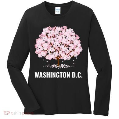 Washington Dc Cherry Blossom Tree Bloom Festival Gift Women's Long Sleeve Shirt
