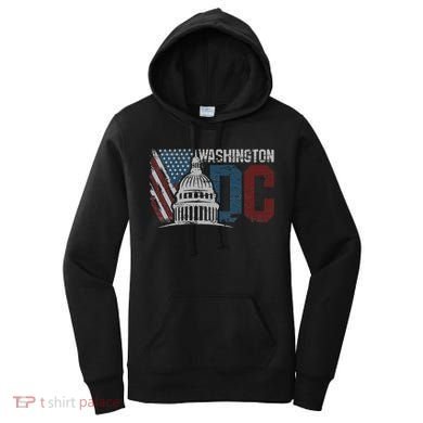 Washington Dc Capitol Hill Usa Flag Souvenir Women's Hoodie