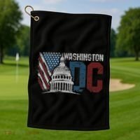Washington Dc Capitol Hill Usa Flag Souvenir Golf Towel thumb 1