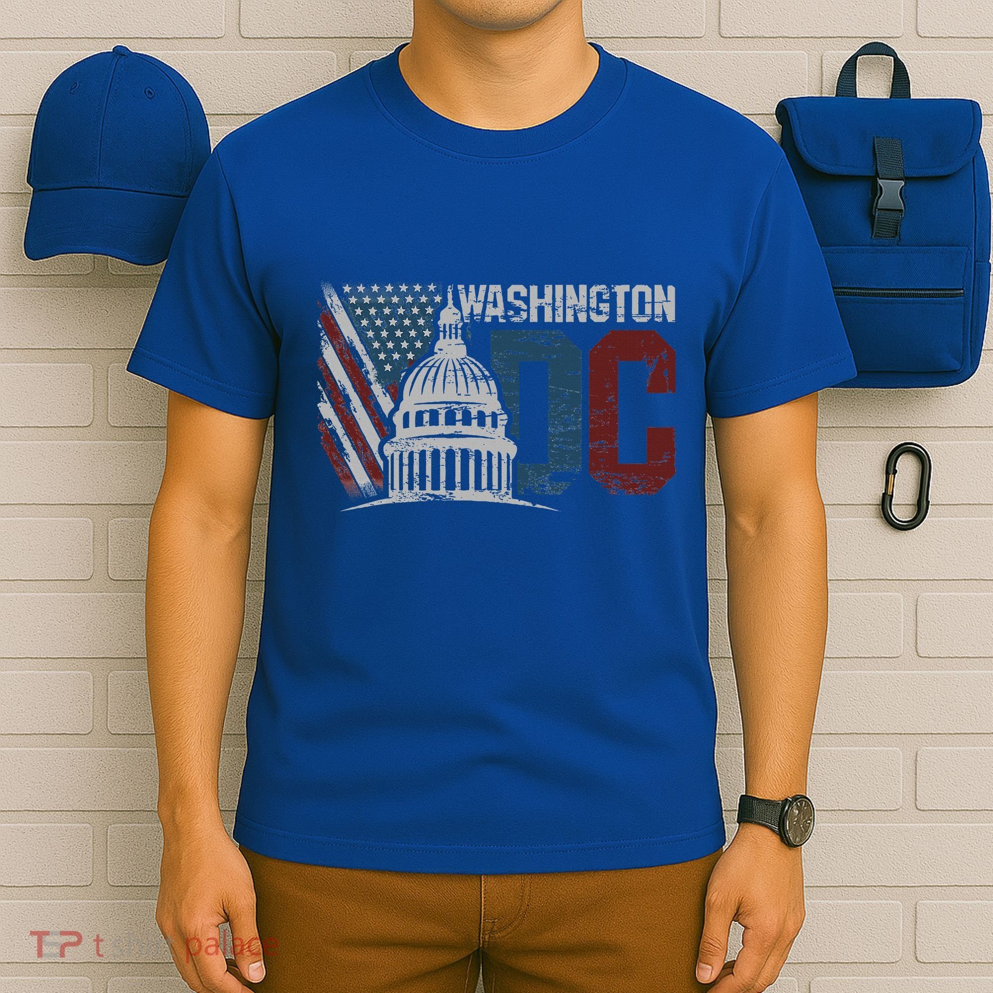 Washington Dc Capitol Hill Usa Flag Souvenir T-Shirt