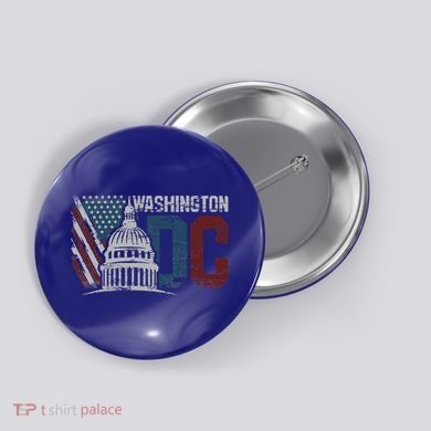 Washington Dc Capitol Hill Usa Flag Souvenir Button