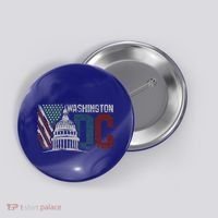 Washington Dc Capitol Hill Usa Flag Souvenir Button thumb 0