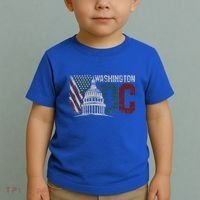 Washington Dc Capitol Hill Usa Flag Souvenir Toddler T-Shirt thumb 2