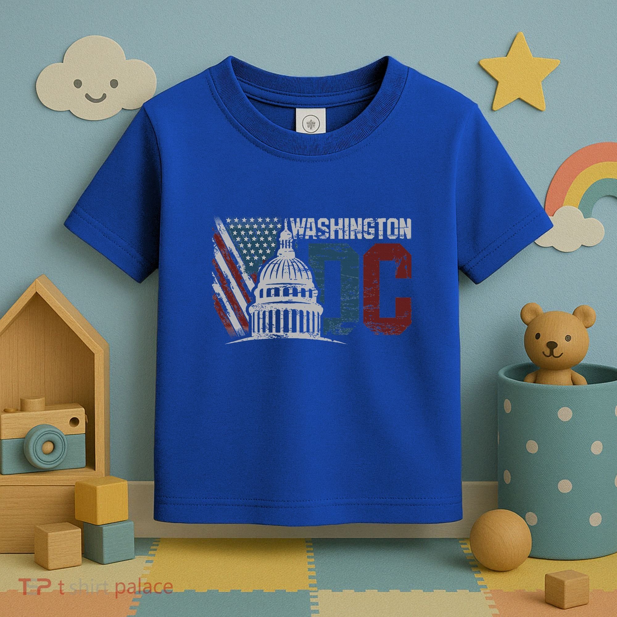 Washington Dc Capitol Hill Usa Flag Souvenir Toddler T-Shirt