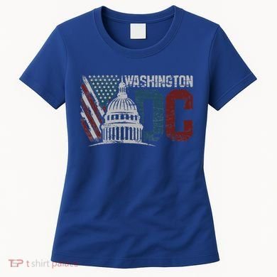 Washington Dc Capitol Hill Usa Flag Souvenir Women's T-Shirt