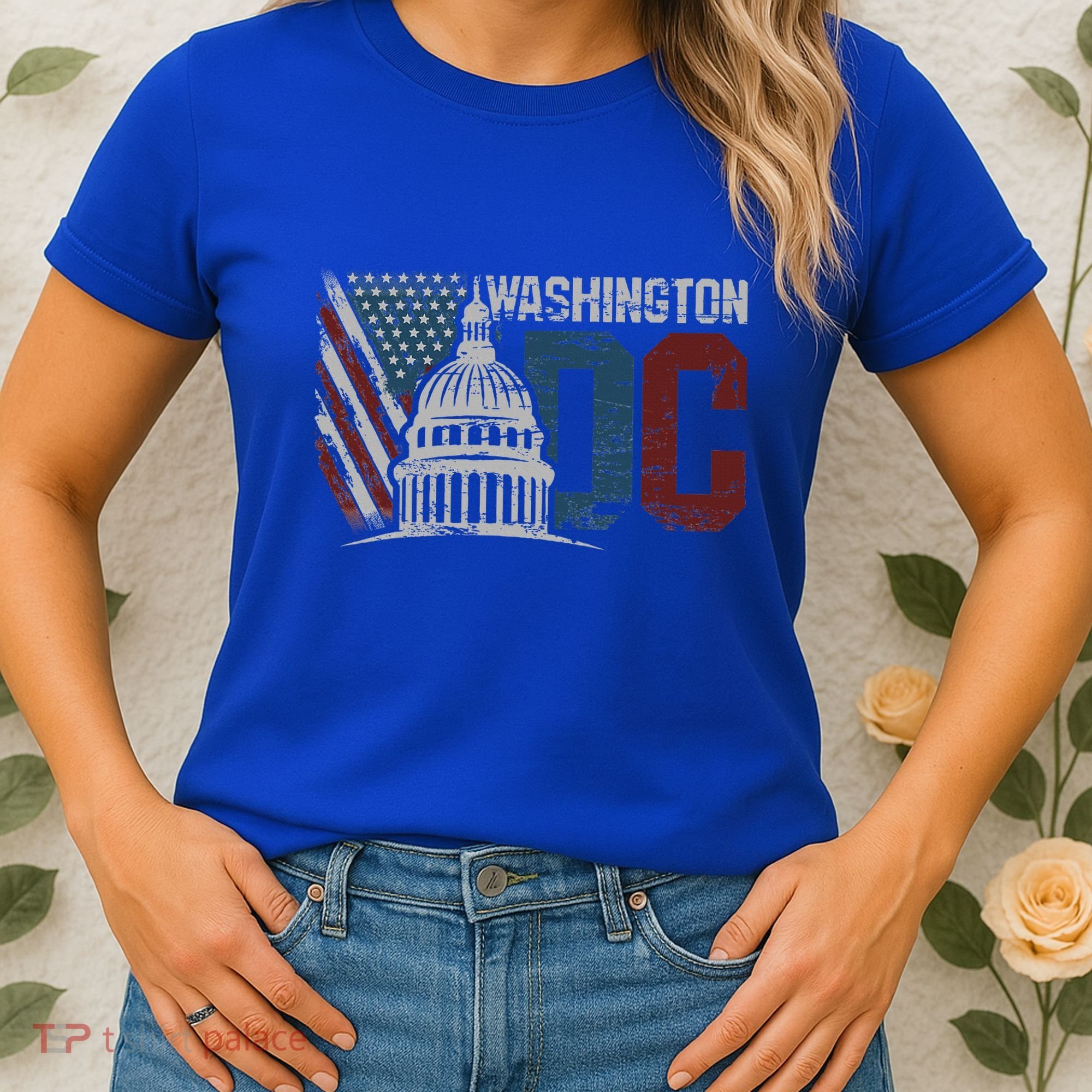 Washington Dc Capitol Hill Usa Flag Souvenir Women's T-Shirt