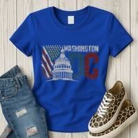 Washington Dc Capitol Hill Usa Flag Souvenir Women's T-Shirt thumb 3