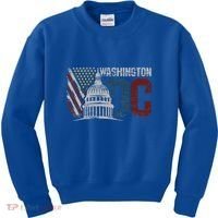 Washington Dc Capitol Hill Usa Flag Souvenir Kids Sweatshirt thumb 0