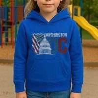 Washington Dc Capitol Hill Usa Flag Souvenir Kids Hoodie thumb 3
