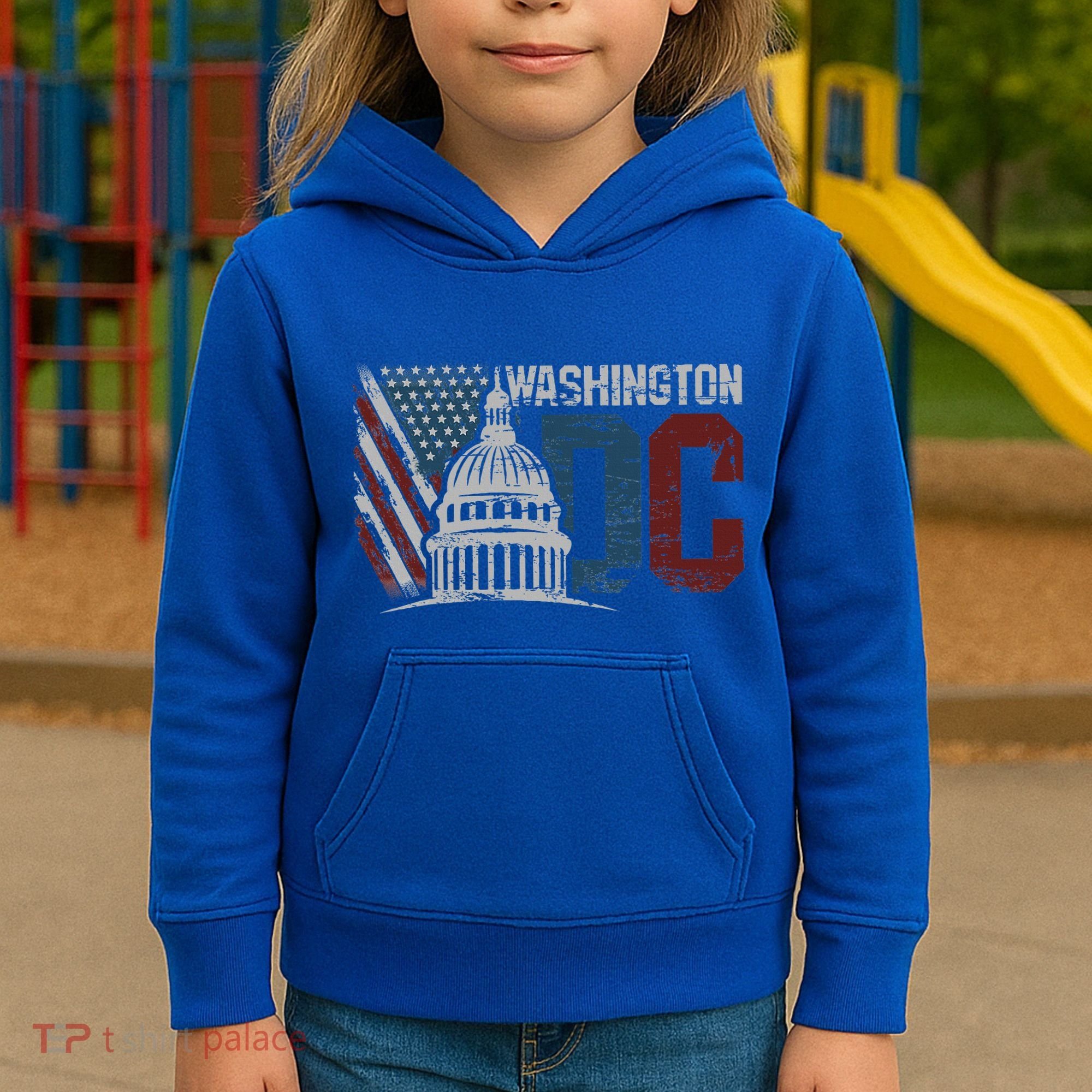 Washington Dc Capitol Hill Usa Flag Souvenir Kids Hoodie