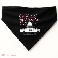 Washington Dc Capitol Building Cherry Blossoms USA-Made Doggie Bandana thumb 0