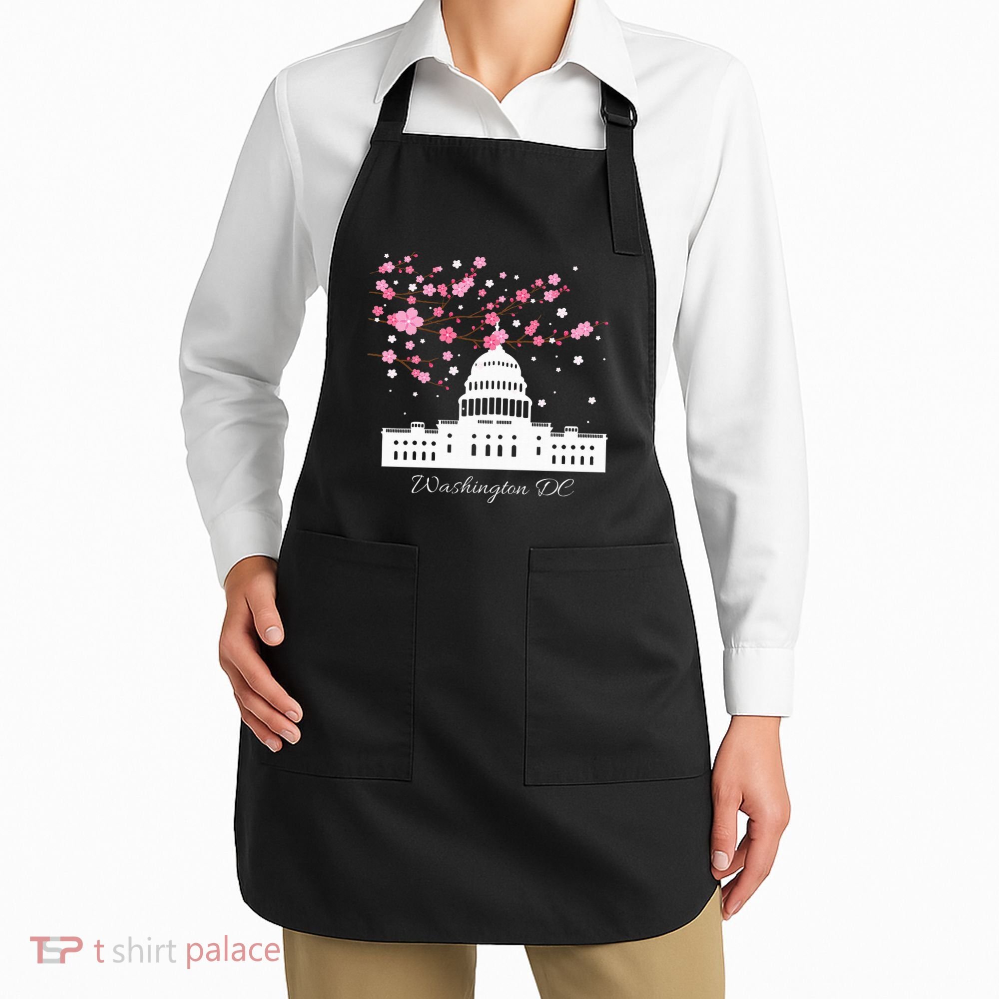 Washington Dc Capitol Building Cherry Blossoms Apron