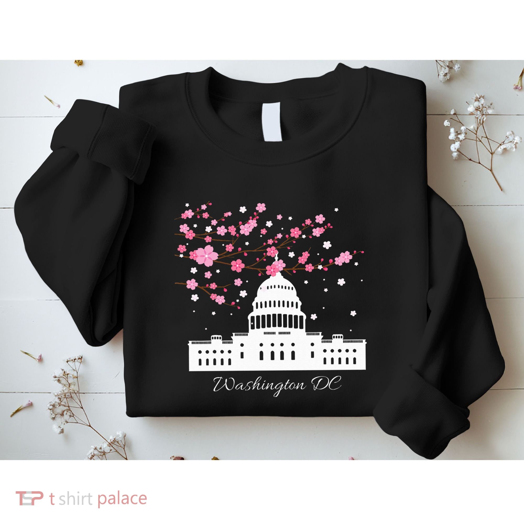 Washington Dc Capitol Building Cherry Blossoms Sweatshirt