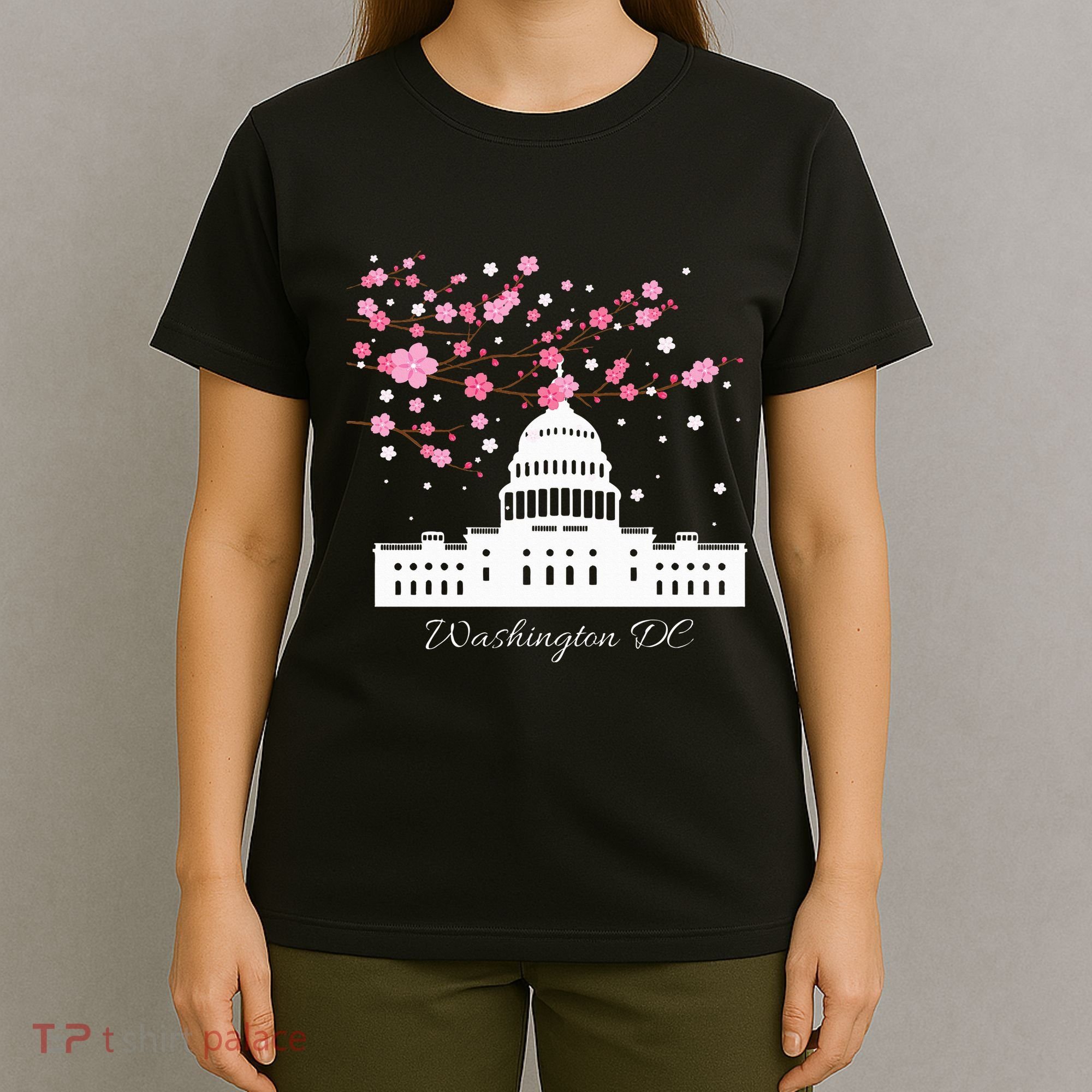 Washington Dc Capitol Building Cherry Blossoms T-Shirt