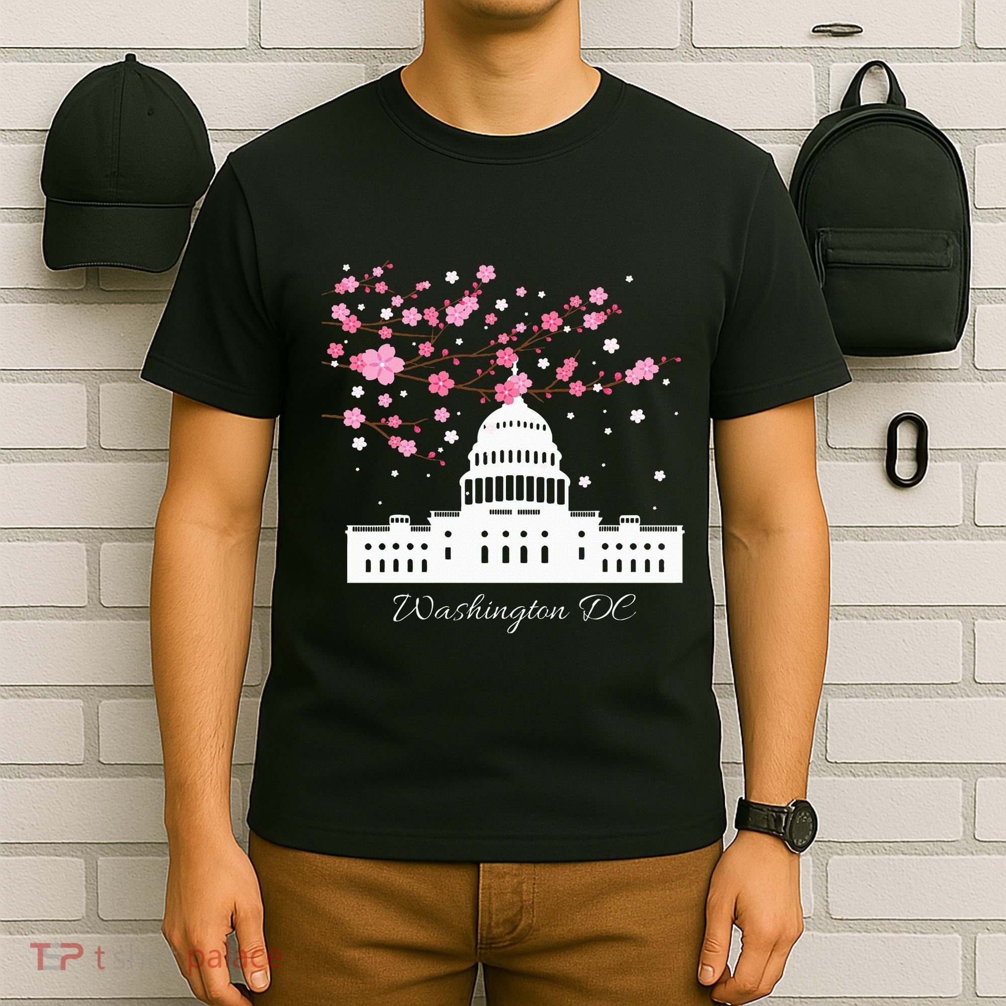 Washington Dc Capitol Building Cherry Blossoms T-Shirt