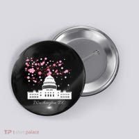 Washington Dc Capitol Building Cherry Blossoms Button thumb 0