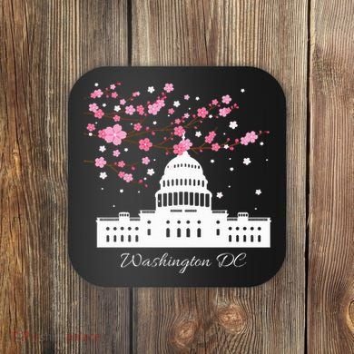 Washington Dc Capitol Building Cherry Blossoms Coaster