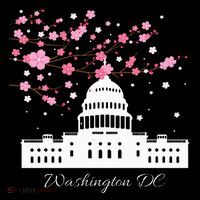 Washington Dc Capitol Building Cherry Blossoms Mousepad thumb 1