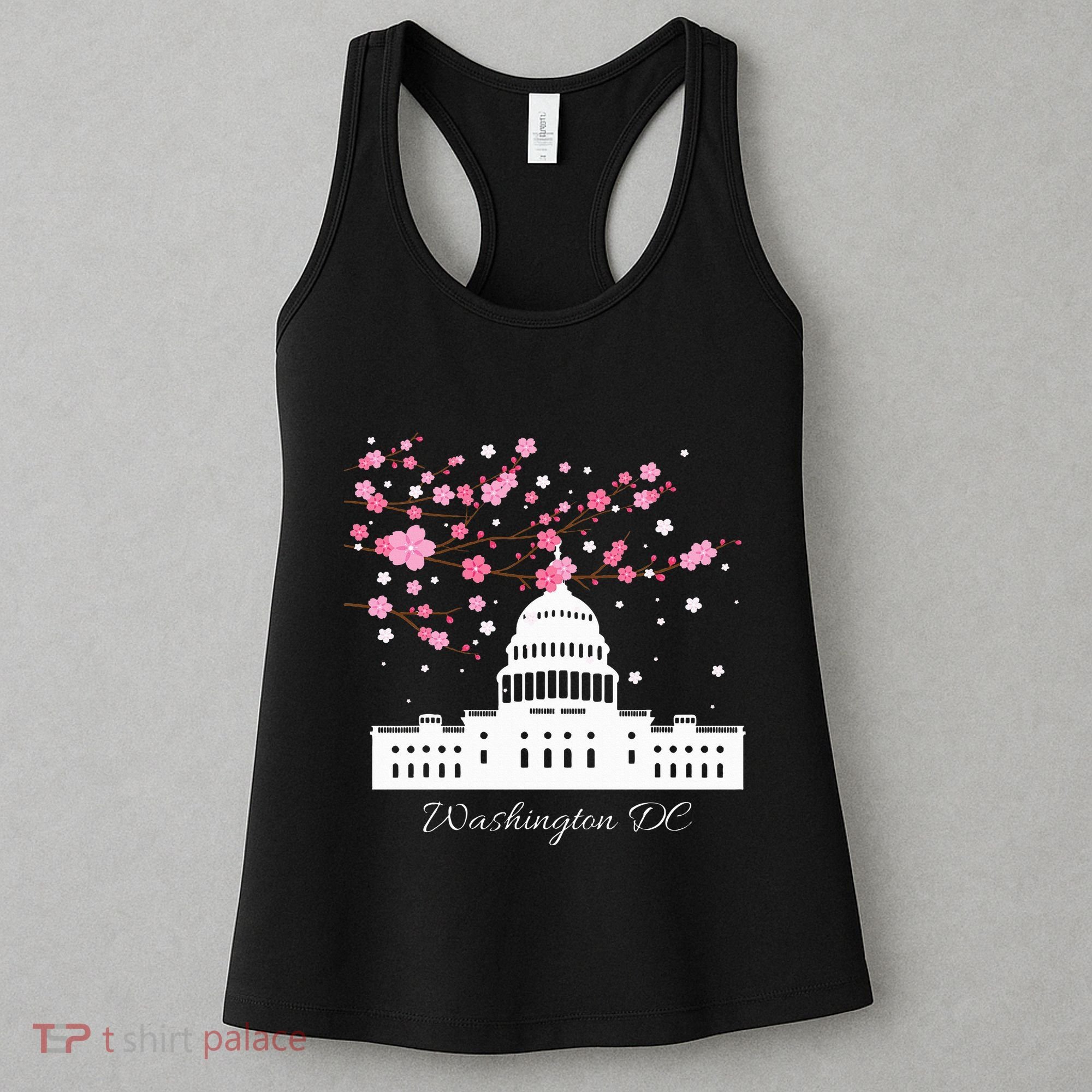 Washington Dc Capitol Building Cherry Blossoms Women's Tank Top