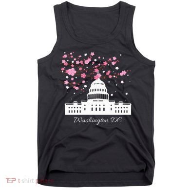 Washington Dc Capitol Building Cherry Blossoms Tank Top